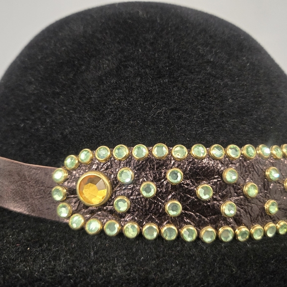 Serendipity Rhinestone Embellished Black Hat - Picture 11 of 16